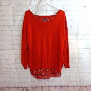 New Directions Woman's Orange  Sweater Top L